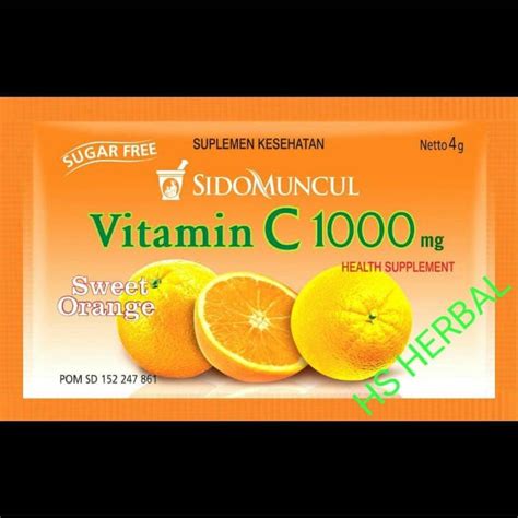 Jual Sidomuncul Vitamin C Mg Rasa Sweet Orange Isi Sachet