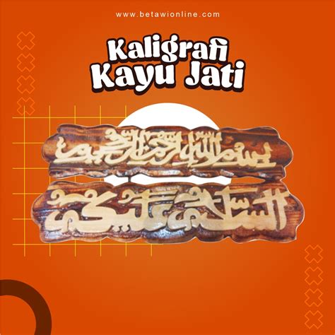 Jual Kaligrafi Assalamualaikum Bismillah Kayu Jati Belanda Hiasan