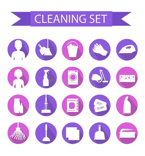 Set of Icons for Cleaning Tools. House Cleaning. Cleaning Supplies ...