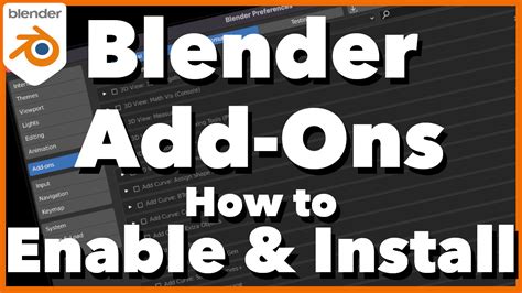 How To Install And Enable Blender Addons Tutorials Tips And Tricks