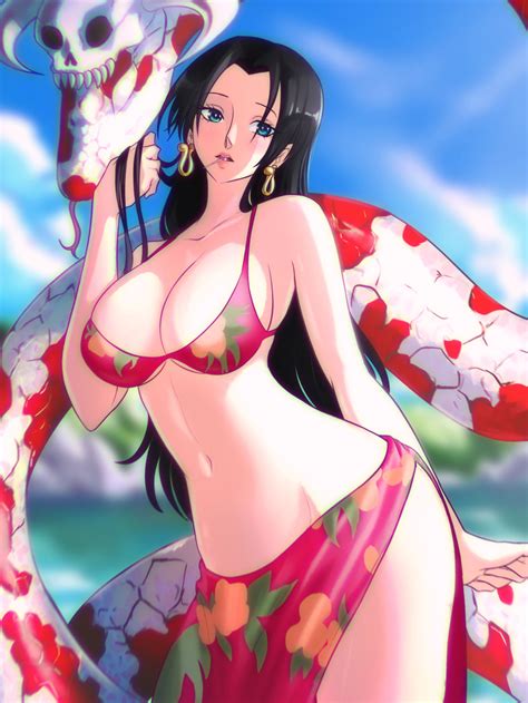 Rule 34 1girls Bikini Blue Eyes Boa Hancock Earrings Female Female Only One Piece Opalisart