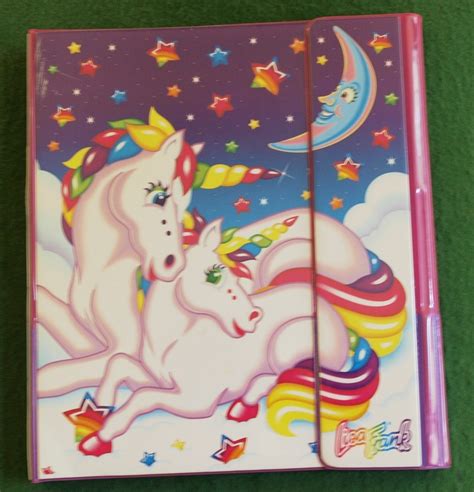 Vtg Lisa Frank Classic Unicorn Trapper Keeper Binder Plus 3 Folders