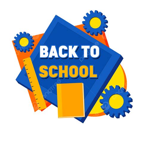 Back School Clipart Vector Back To School Gear Blue School Child