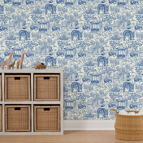 Garden Walk Toile De Jouy Wallpaper Wall Wallpaper Mural Wallpaper