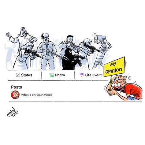 Social Media And Freedom Of Expression Cartoon Movement