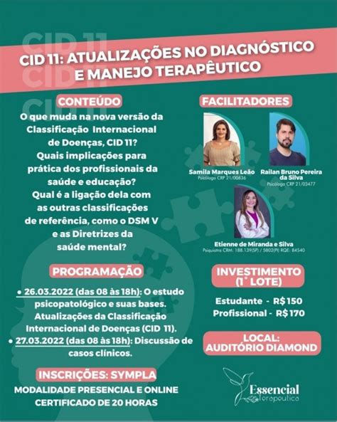 Curso Cid Atualiza Es No Diagn Stico E Manejo Terap Utico Em