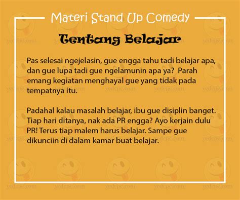 Materi Stand Up Comedy Untuk Anak Sekolah YEDEPE