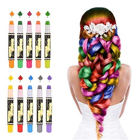 Hair Chalk Pens 10 Colors Temporary Washable Hair Dye Set For Girls