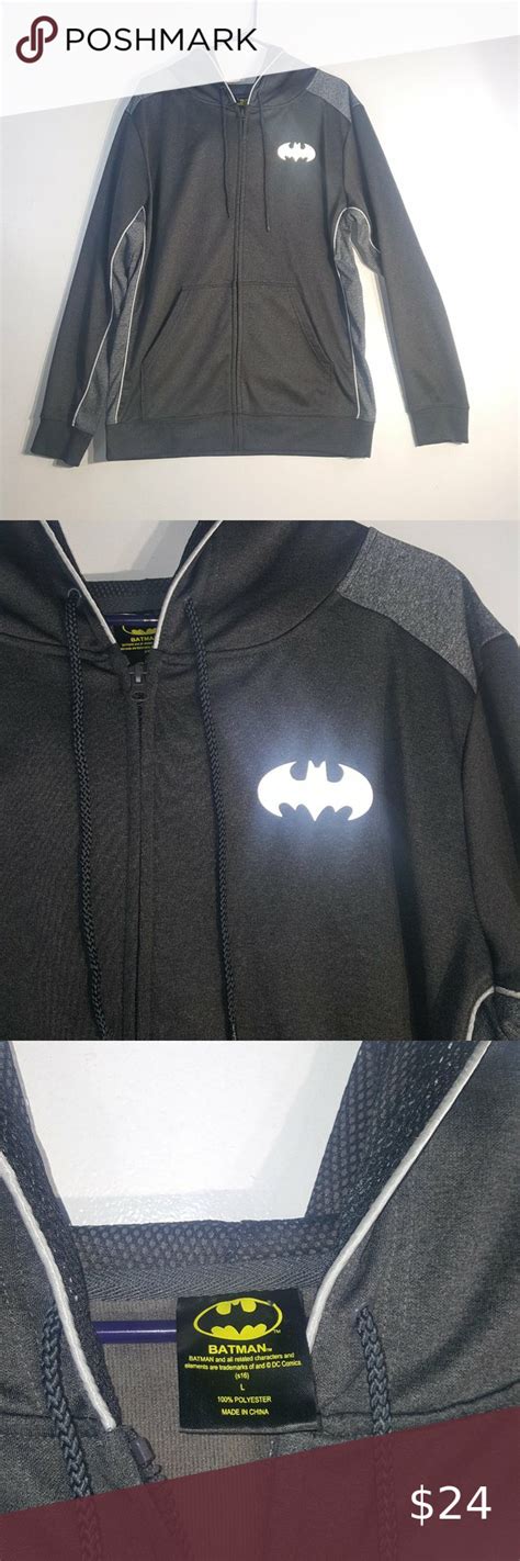 Batman Dc Comics Grey Zip Up Hoodie Jacket Grey Zip Ups Hoodie