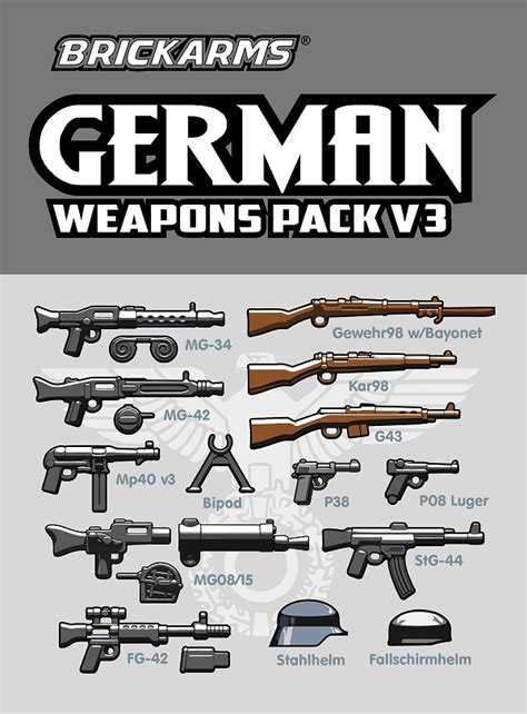 BrickArms German Pack LEGO Minifigure Weapons Pack