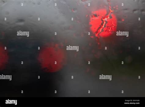Two Defocused Red Lights Background Stock Photo Alamy