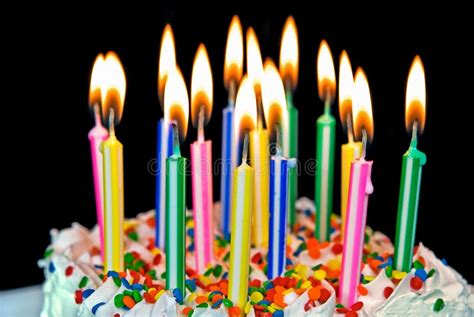 Candles On A Birthday Cake Stock Image Image 23264391