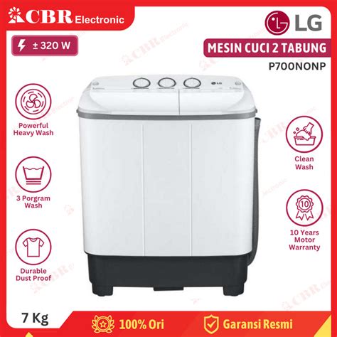 Jual Mesin Cuci Lg 2 Tabung 7 Kg P700nonp Kota Batam Cbr Elektronik Batam Tokopedia