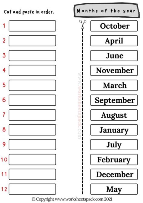 Months Of The Year Activities Pdf Worksheetspack