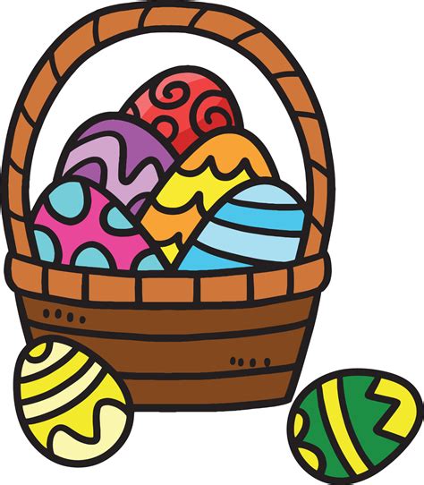 Easter Egg Basket Cartoon Colored Clipart 14739774 Vector Art at Vecteezy