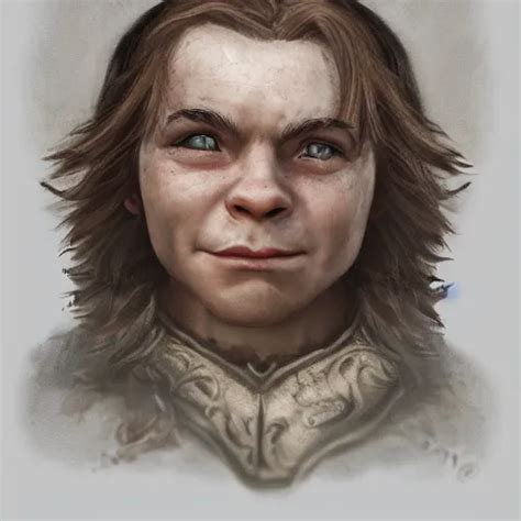 Realistic Portrait Of A Halfling Male Happy Bard Stable Diffusion