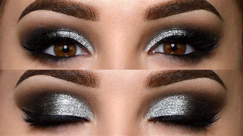 Classic Black Smokey Eye With Glitter Makeup Tutorial