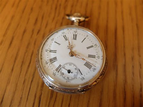 Antique Swiss Mm Galonne Hallmarked Silver Pocket Watch Fully