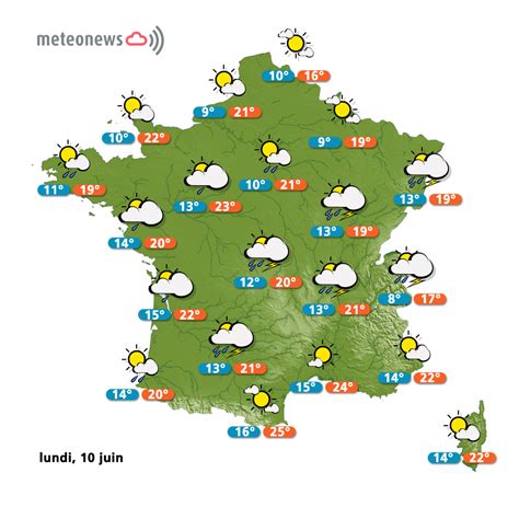 Prévisions Météo France Du Lundi 10 Juin Infosfr