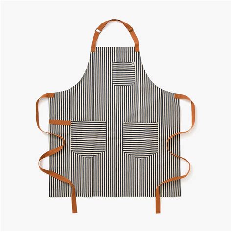 Palm Striped Apron Essential Hedley And Bennett