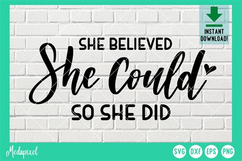 She Believed She Could So She Did Svg Graphic By Medapixel · Creative Fabrica