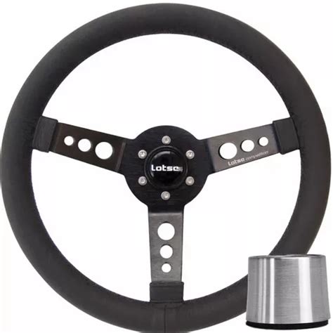 Volante Esportivo Lotse Maxx Couro Cr Cubo Fusca Brasila