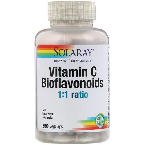 Vitamin C Bioflavonoids 1:1 Ratio - 250 VegCaps - Solaray ...