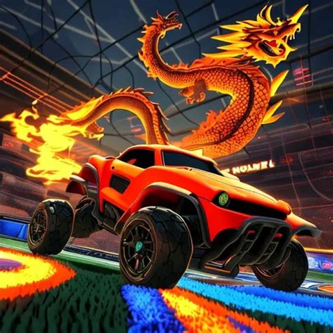 Rocket League Profile Picture With Fire And Dragons