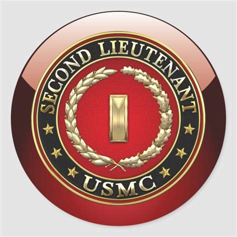 Us Marines Second Lieutenant Usmc 2ndlt 3d Classic Round Sticker