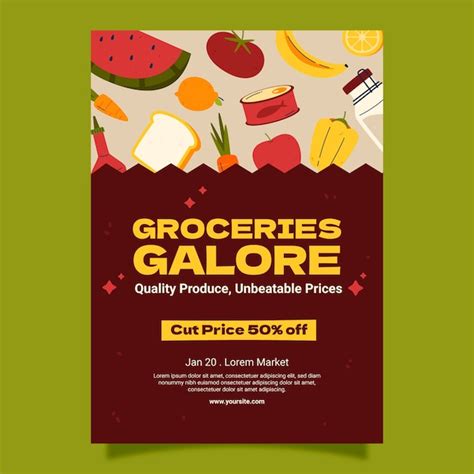 Free Vector Grocery Store Poster Template