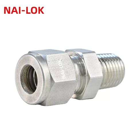 Nai Lok SS316 NPT Compression Fitting Male Connector Tube Fittings For