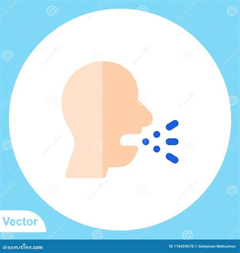 Cough Vector Icon Sign Symbol Stock Illustration Illustration Of