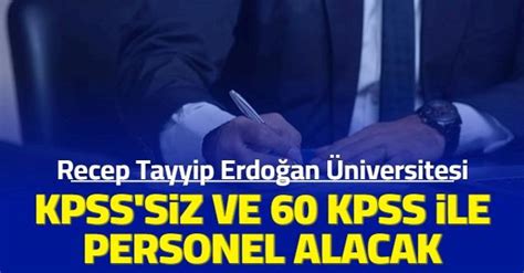 Recep Tayyip Erdo An Niversitesi Kpss Siz Ve Kpss Ile M Lakats Z