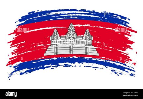 Cambodia Flag In Grunge Brush Stroke Vector Image Stock Vector Image