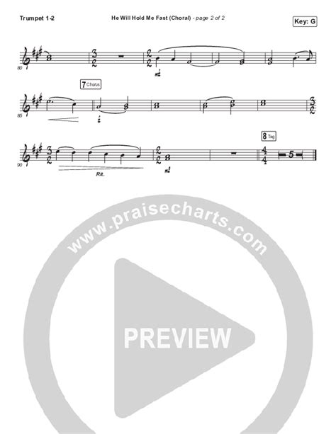 He Will Hold Me Fast Choral Anthem Satb Trumpet Sheet Music Pdf