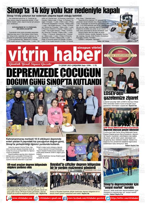 15 Şubat 2023 tarihli Vitrin Haber Gazete Manşetleri