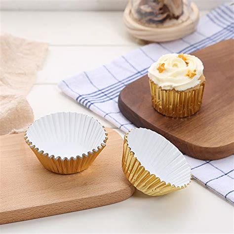 Gifbera Rose Gold Foil Cupcake Liners Standard Baking Cups Off