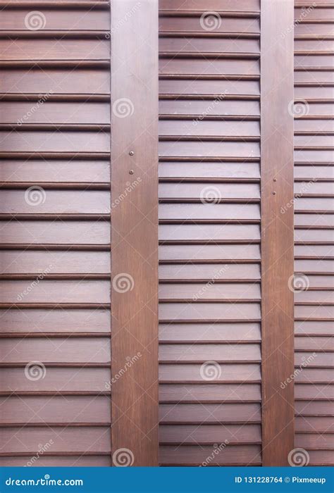 Pattern And Detail Of Wooden Louver Doors Stock Photo Image Of