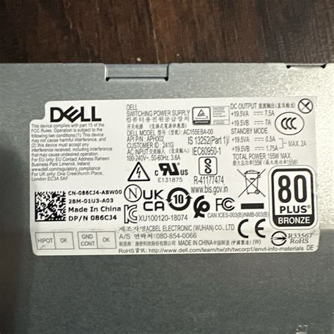 Genuine Dell Optiplex 7460 155w Ac 155eba 00 Power Supply 2k3km 02k3km Cn 02k3km For Sale Online