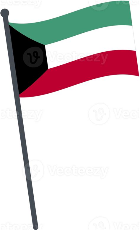 Kuwait Flag Waving On Pole National Flag Pole Transparent Png