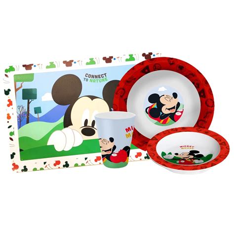 Kit Refei O Infantil Mickey Pe As Melamina Prato Tigela Copo E