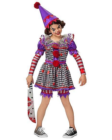 Spirit Halloween Kids Killer Clown Costume Girls Size 8 10 Medium