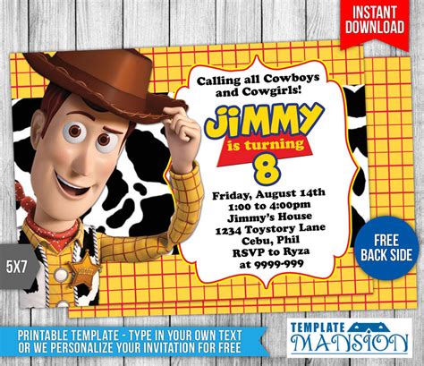 Woody Toys Story Birthday Invitation By Templatemansion On Deviantart