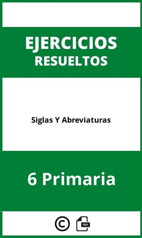 Ejercicios De Siglas Y Abreviaturas Primaria PDF 60480 Hot Sex Picture