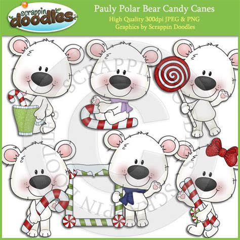 Pauly Polar Bear Candy Canes Scrappin Doodles