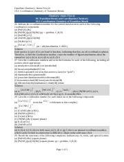 Transition Metals Coordination Chemistry Study Guide Course Hero