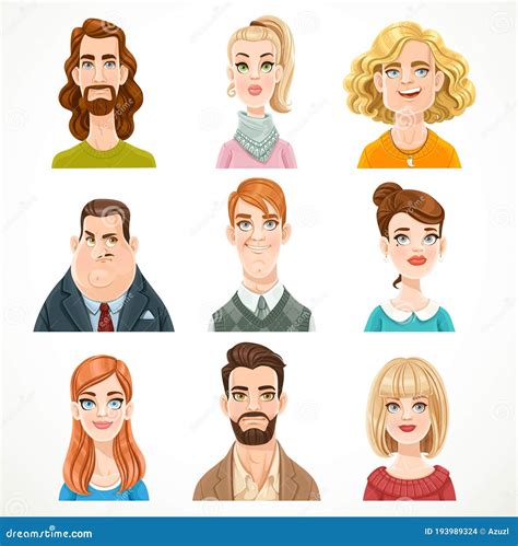 Set Of Portraits Of Avatars Of Men And Women Stock Illustration Illustration Of Avatar