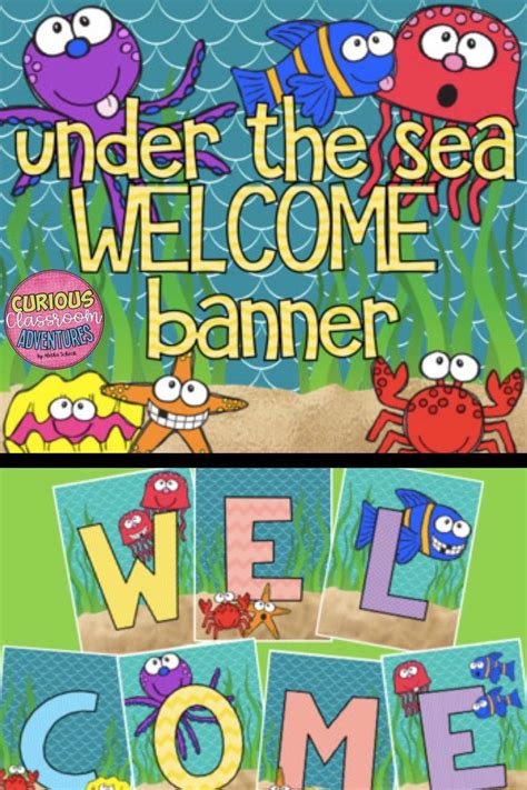 Under The Sea Welcome Banner Ocean Themed Classroom Decor Bulletin Board Idea Ocean Theme