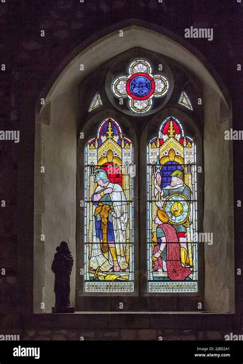 Stained Glass Windows At St Marys Church Stock Photo Alamy