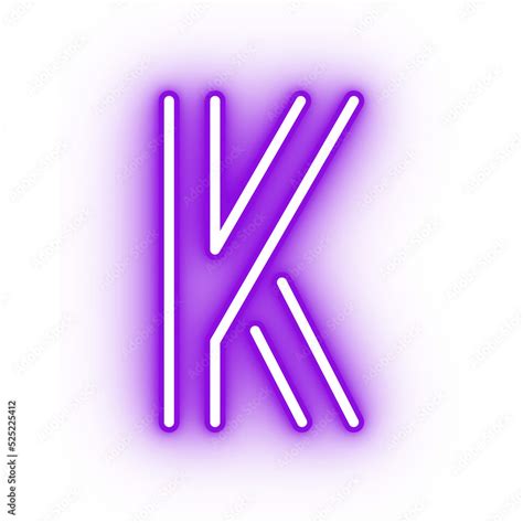 Neon alphabet K icon, glowing icon, glowing alphabet icon, glowing K ...